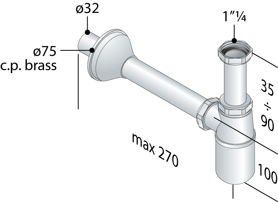 Embellecedor rebosadero para lavabo - bidé cromo